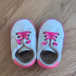 Monkey Feet Kids Sneakers in White and Pink